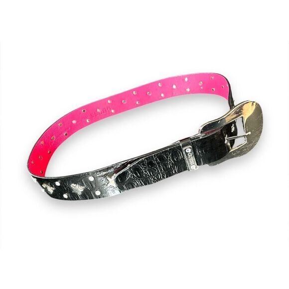 Y2K Vintage Guess sz M Womens Chunky Star Studded Belt Statement Grunge Edgy